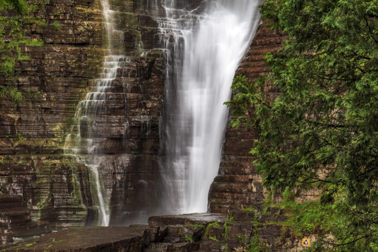 canada, Waterfalls, Crag, Quebec, Nature HD Wallpaper Desktop Background