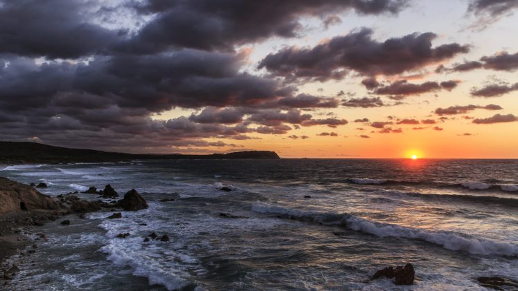 italy, Sunrises, And, Sunsets, Sky, Sea, Clouds, Aglientu, Sardinia, Nature HD Wallpaper Desktop Background