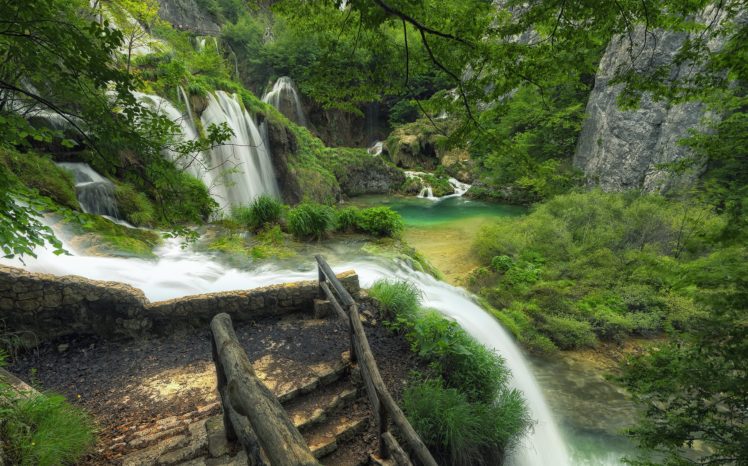 waterfalls, Rivers, Croatia, Parks, Plitvice, Lakes, Nature HD Wallpaper Desktop Background
