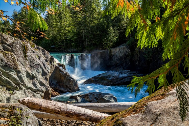 canada, Rivers, Waterfalls, Stones, Trees, Cheakamus, River, British, Columbia, Nature HD Wallpaper Desktop Background