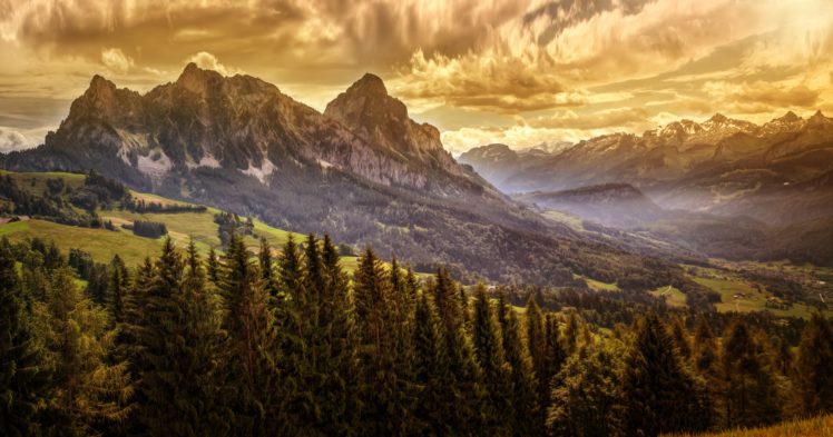 mountains, Forests, Scenery, Nature HD Wallpaper Desktop Background