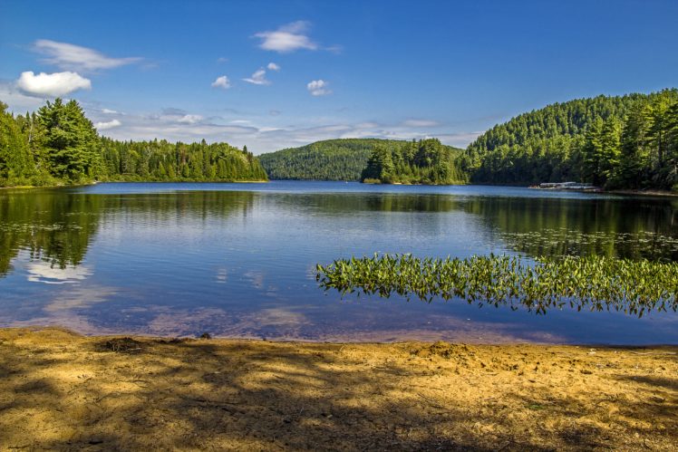scenery, Canada, Lake, Parks, Forests, Sky, At, Mauricie, National, Park, Quebec, Nature HD Wallpaper Desktop Background