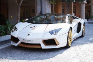 gold, Plated, Lamborghini, Aventador, Cars, Modified
