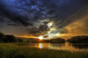canada, Scenery, Sunrises, And, Sunsets, Rivers, Grass, Clouds, Sherbrooke, Quebec, Nature