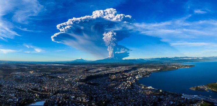 sky, Chile, Volcano, Smoke, Calbuco, Nature, Cities HD Wallpaper Desktop Background