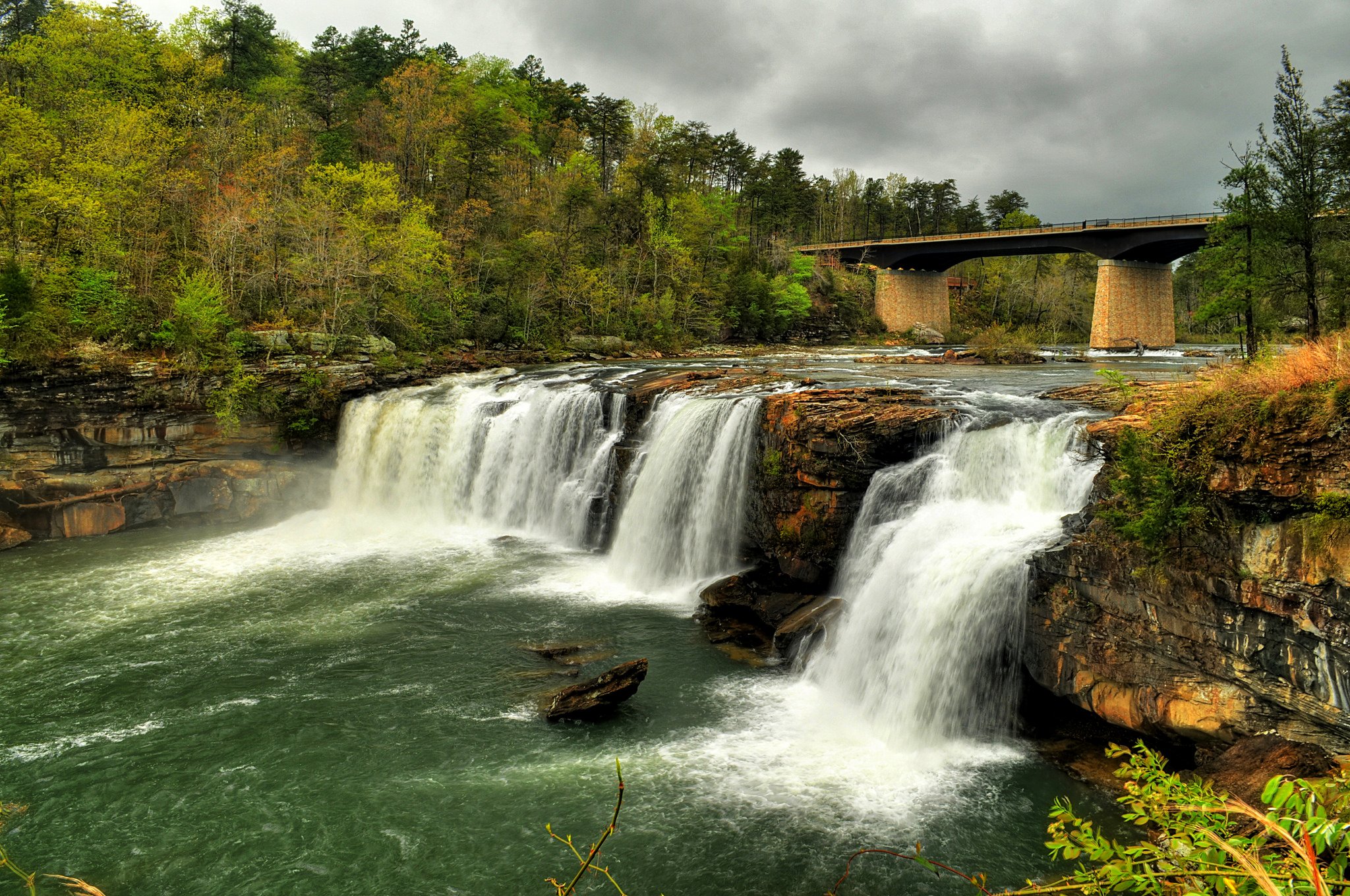 usa, Rivers, Waterfalls, Bridges, Little, River, Canyon, National, Preserve, Nature Wallpaper