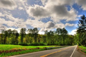 roads, Sky, Clouds, Trees, Nature