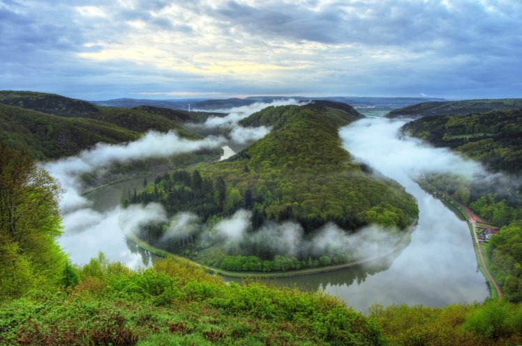 germany, Rivers, Forests, Scenery, Mettlach, Saar, Nature HD Wallpaper Desktop Background