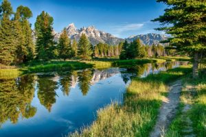 mountains, Scenery, Rivers, Trees, Nature