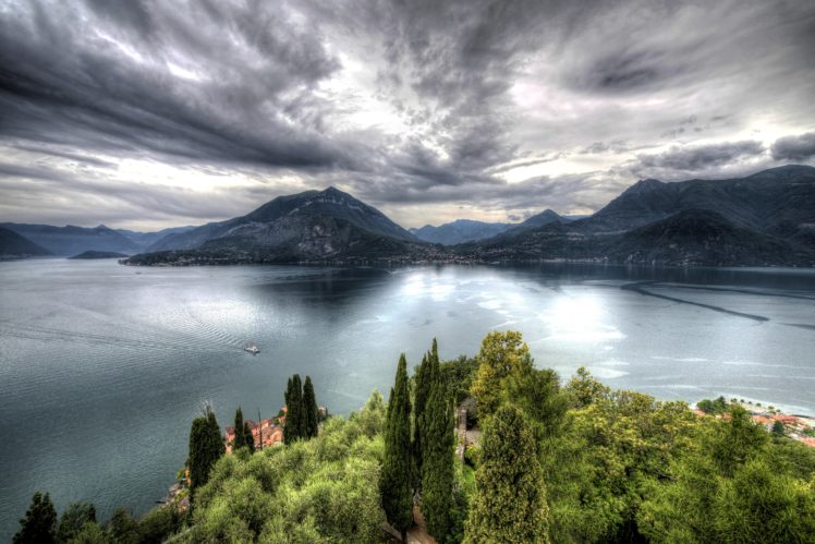 italy, Scenery, Lake, Mountains, Sky, Hdr, Castello, Di, Vezio, Nature HD Wallpaper Desktop Background