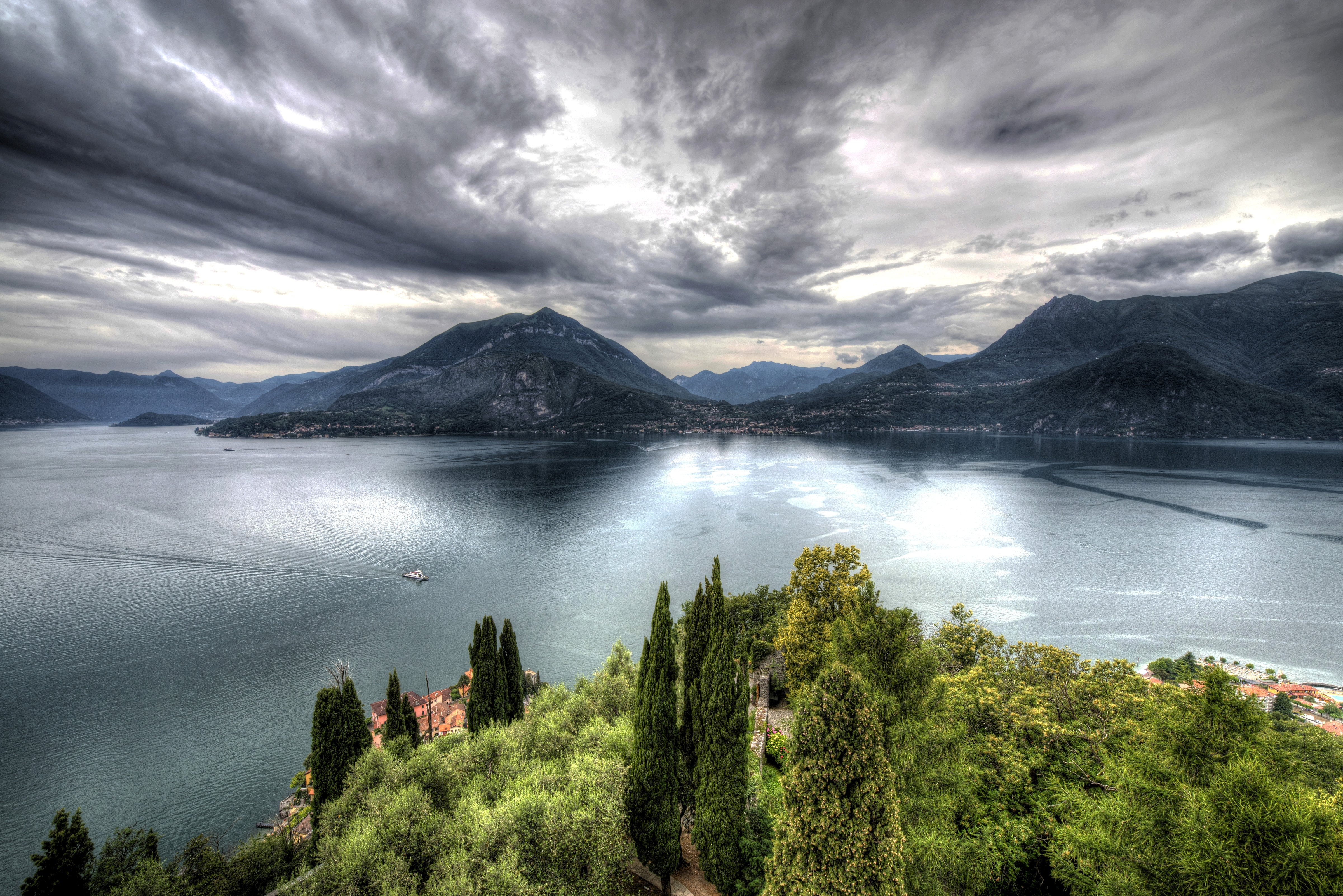 italy, Scenery, Lake, Mountains, Sky, Hdr, Castello, Di, Vezio, Nature Wallpaper