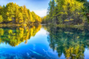 lake, Autumn, Forests, Nature
