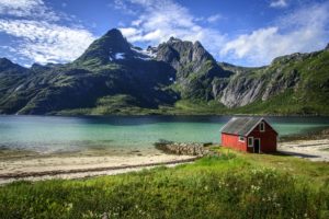 norway, Scenery, Mountains, Lake, Raftsundet, Lofoten, Islands, Nature
