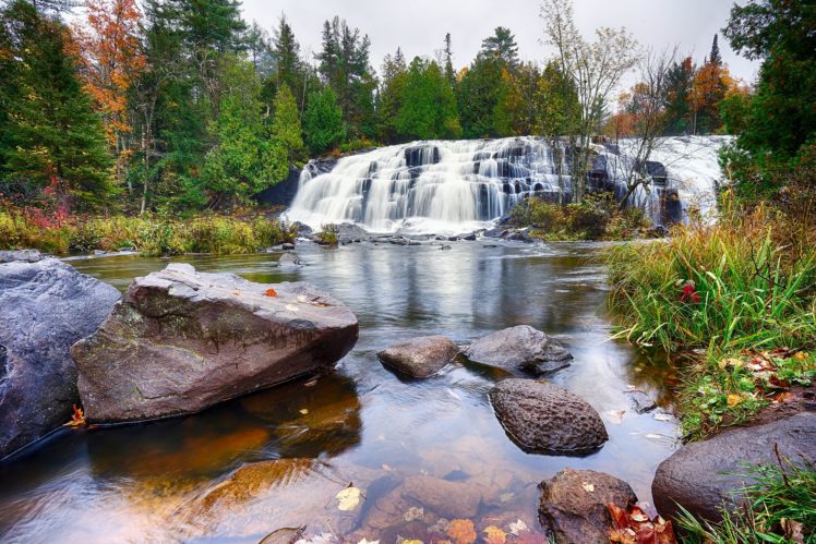 stones, Waterfalls, Rivers, Nature HD Wallpaper Desktop Background