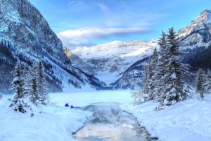 winter, Canada, Mountains, Lake, Parks, Scenery, Snow, Banff, Louise, Yoho, Nature
