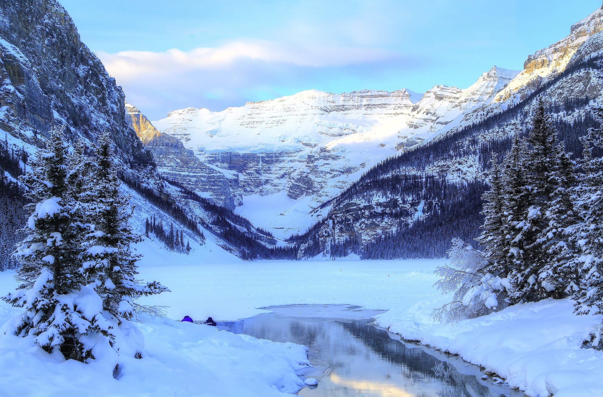 winter, Mountains, Canada, Lake, Parks, Scenery, Snow, Banff, Louise, Yoho, Nature Wallpaper