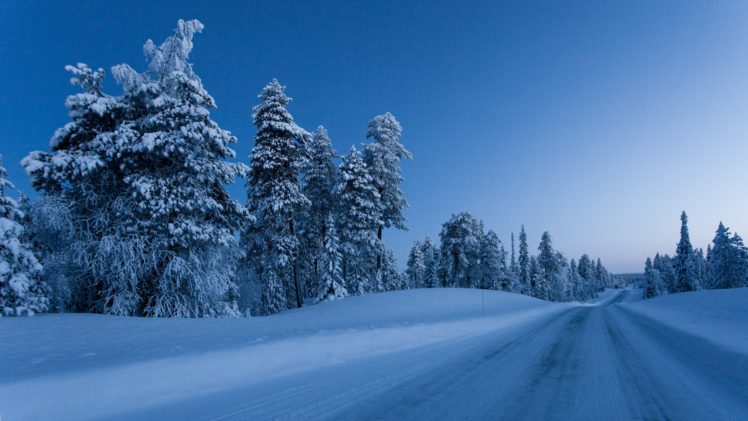 finland, Winter, Roads, Snow, Trees, Nature HD Wallpaper Desktop Background