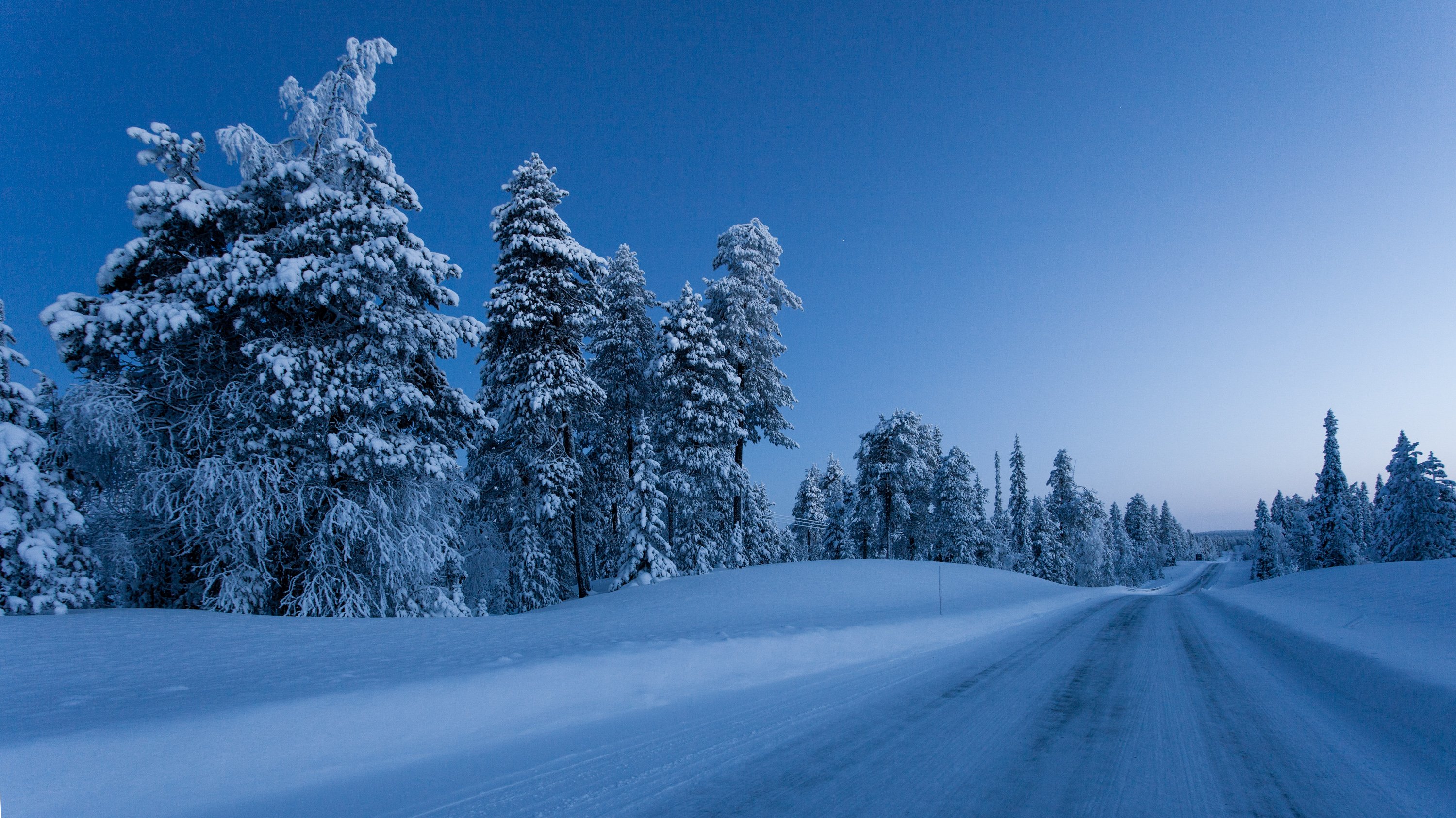 finland, Winter, Roads, Snow, Trees, Nature Wallpaper