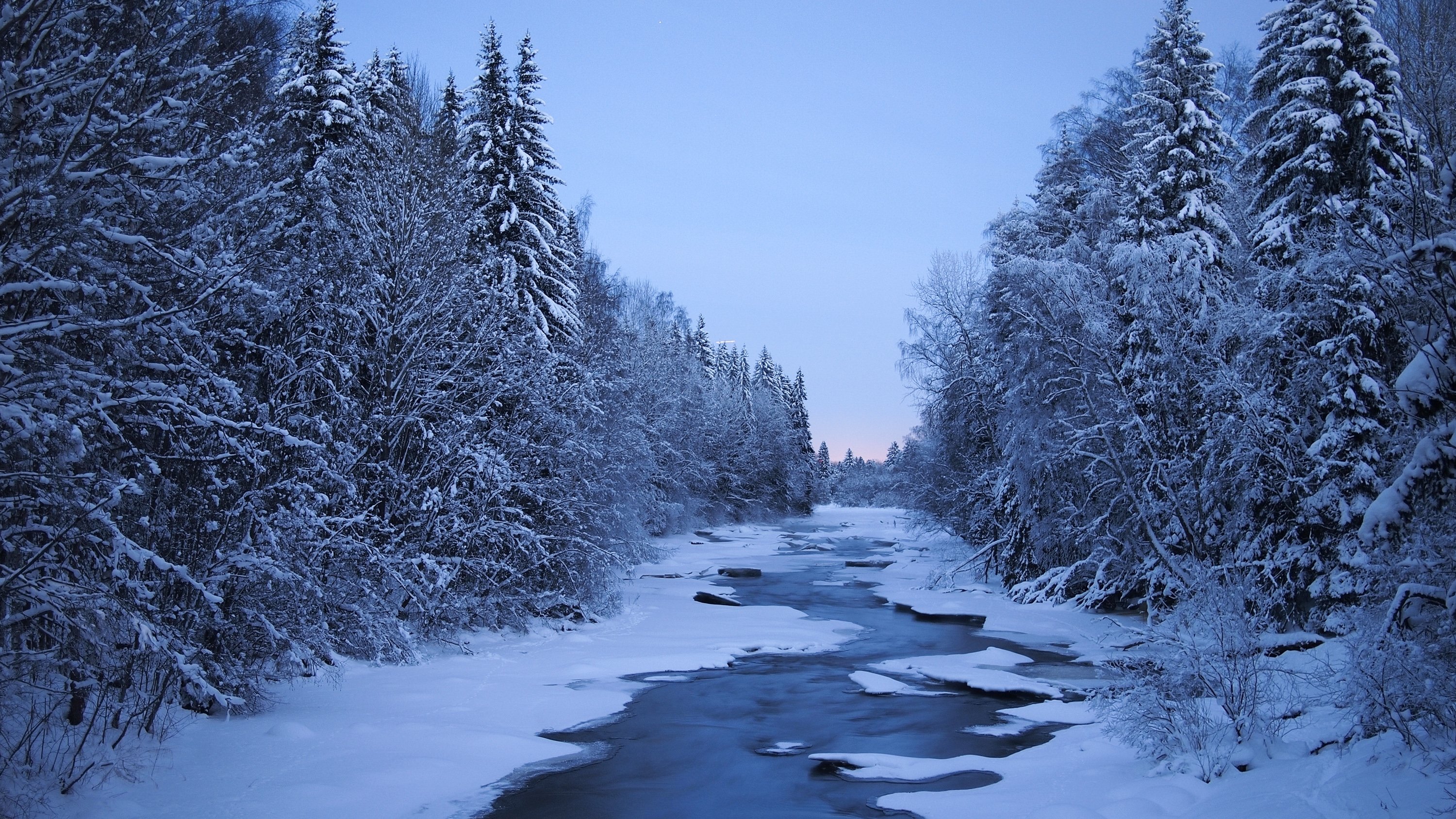 finland, Rivers, Winter, Forests, Snow, Trees, Nature Wallpaper