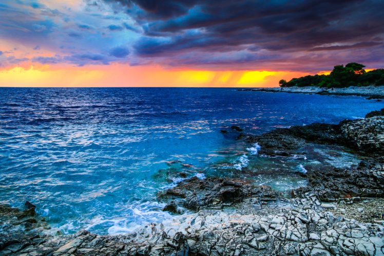 croatia, Sunrises, And, Sunsets, Coast, Sea, Scenery, Nature HD Wallpaper Desktop Background