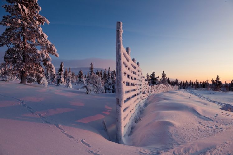 winter, Snow, Fence, Nature HD Wallpaper Desktop Background
