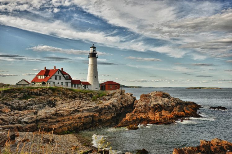 scenery, Lighthouses, Coast, Sky, Nature HD Wallpaper Desktop Background