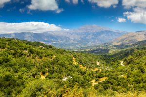 scenery, Mountains, Forests, Clouds, Crete, Nature
