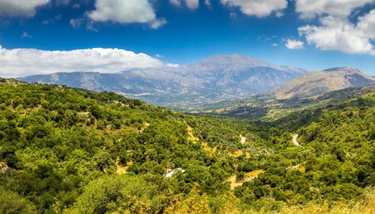scenery, Mountains, Forests, Clouds, Crete, Nature HD Wallpaper Desktop Background
