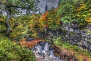 scotland, Waterfalls, Autumn, Trees, Hdr, Clyde, Valley, Woodlands, Nature