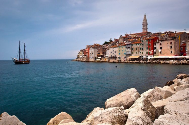 croatia, Sea, Houses, Waterfront, Rovinj, Istria, Adriatic, Sea, Cities, Nature HD Wallpaper Desktop Background