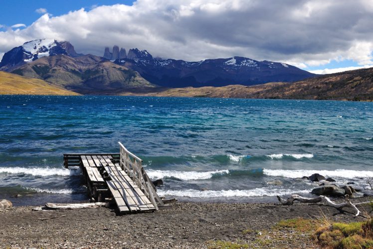 chile, Coast, Mountains, Patagonia, Lago, Azul, Nature HD Wallpaper Desktop Background