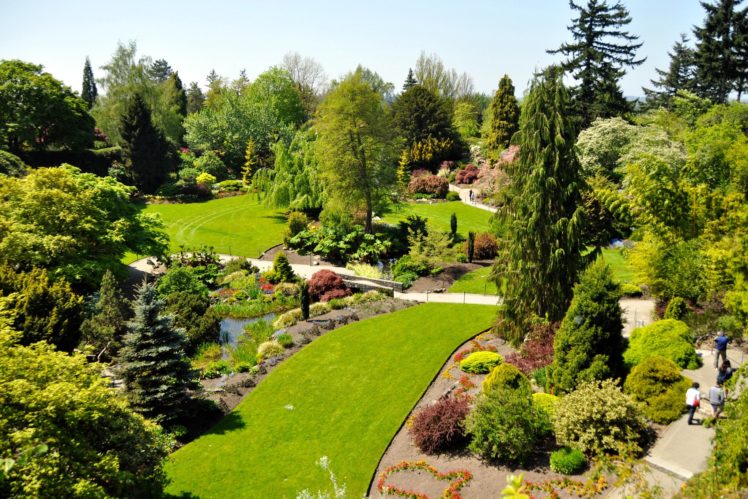 canada, Gardens, Vancouver, Shrubs, Trees, Lawn, Queen, Elizabeth, Garden, Nature HD Wallpaper Desktop Background