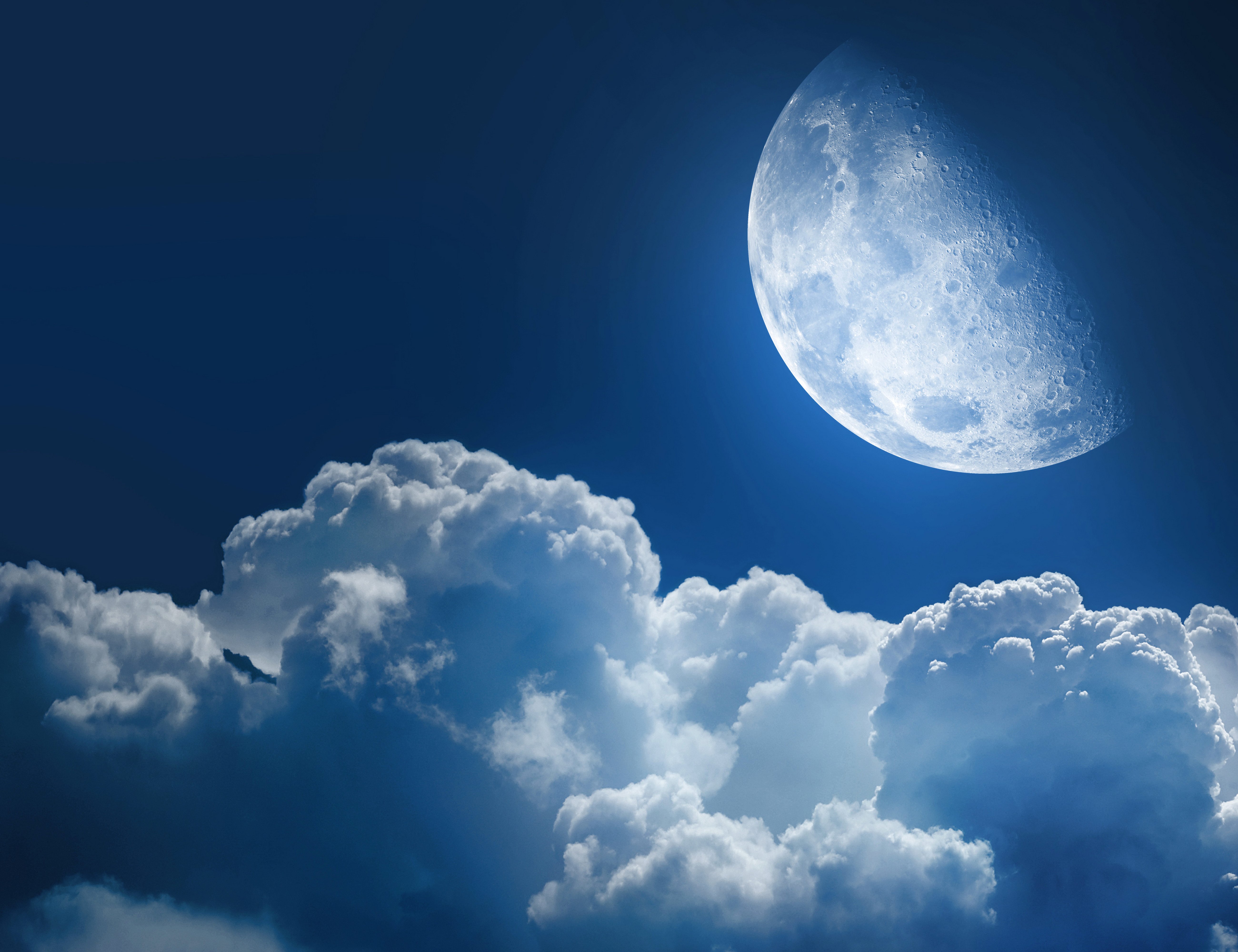 sky, Moon, Clouds, Nature Wallpaper
