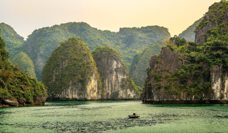 sea, Mountains, Cove, Ha, Long, Bay, Vietnam, Nature HD Wallpaper Desktop Background