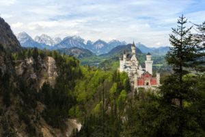 germany, Castles, Mountains, Neuschwanstein, Bavaria, Trees, Cities