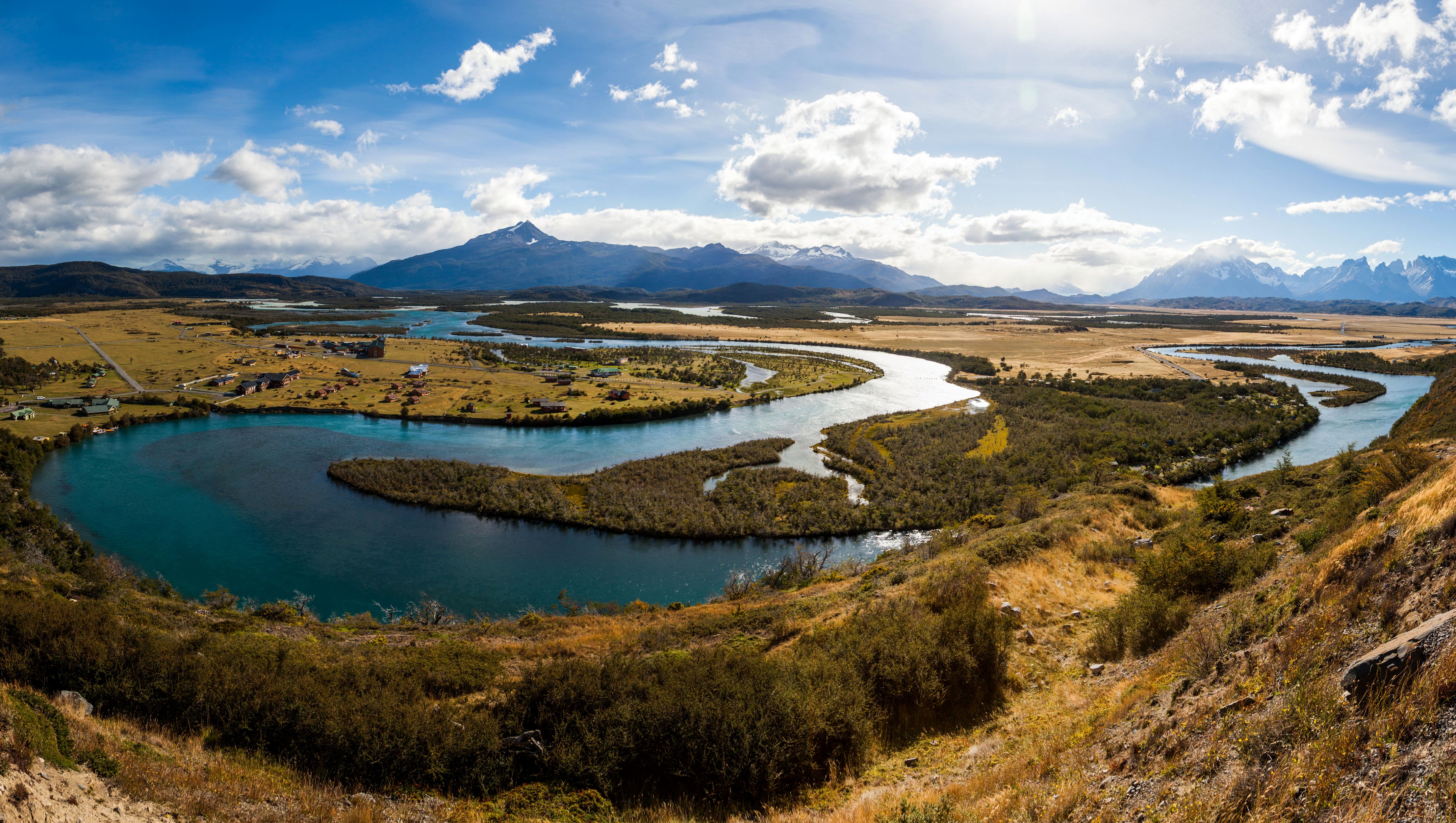 chile, Scenery, Rivers, Sky, Clouds, Serrano, River, Patagonia, Nature Wallpaper