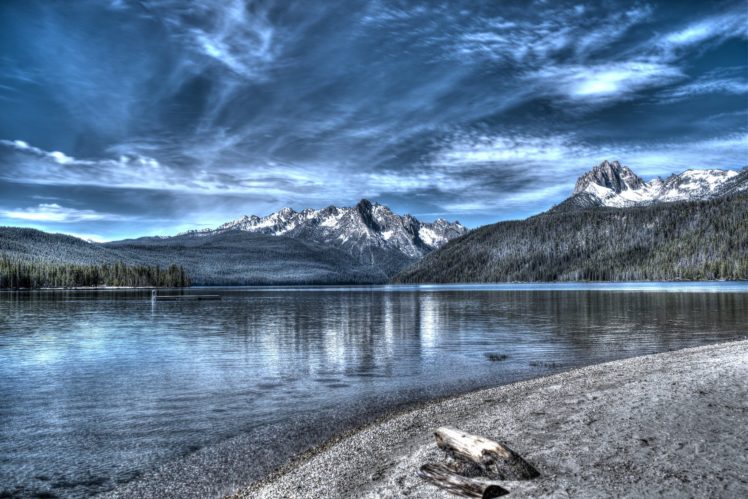 sky, Mountains, Scenery, Lake, Hdr, Nature HD Wallpaper Desktop Background