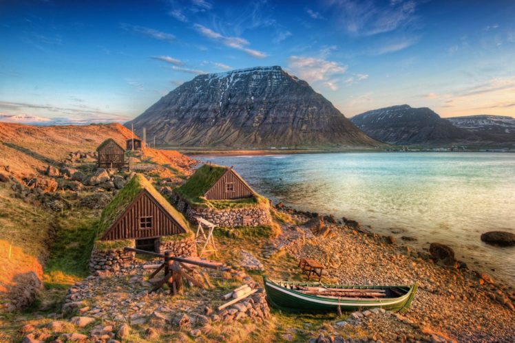 iceland, Mountains, Lake, Sky, Hdr, Isafjordur, Nature HD Wallpaper Desktop Background