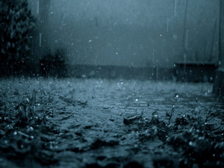 blue, Rainfall, Water, Drops, Grim, Cold, Rain, Landscapes HD Wallpaper Desktop Background