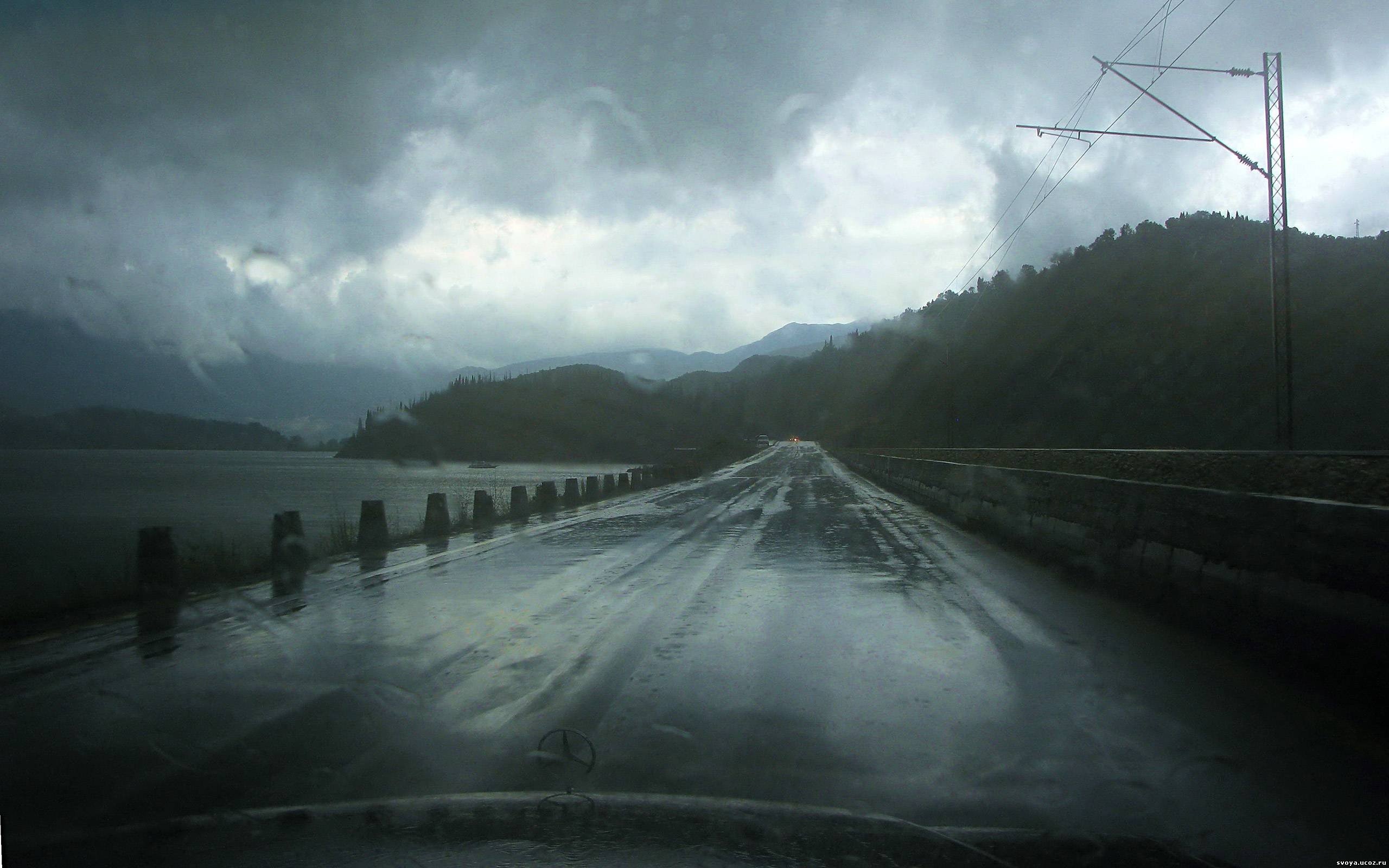 rain, Roads, Water, Drops, Roadside, Monument Wallpaper