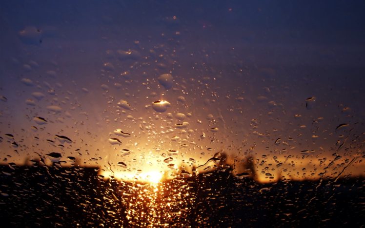 rain, Rain, On, Glass, Sunset, Sky HD Wallpaper Desktop Background