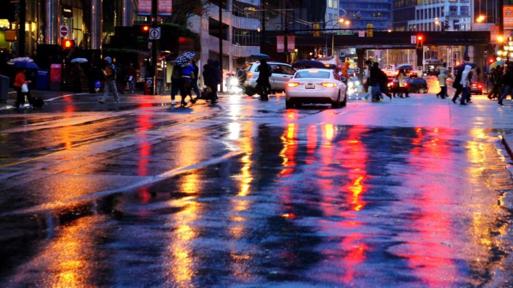 rain, Wet, Water, Drops, Macro, Reflections HD Wallpaper Desktop Background