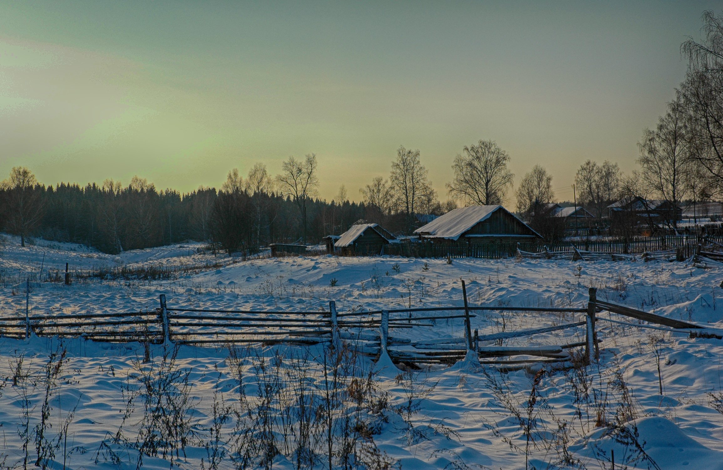 winter, Russia, Village, Snow, Nature Wallpaper