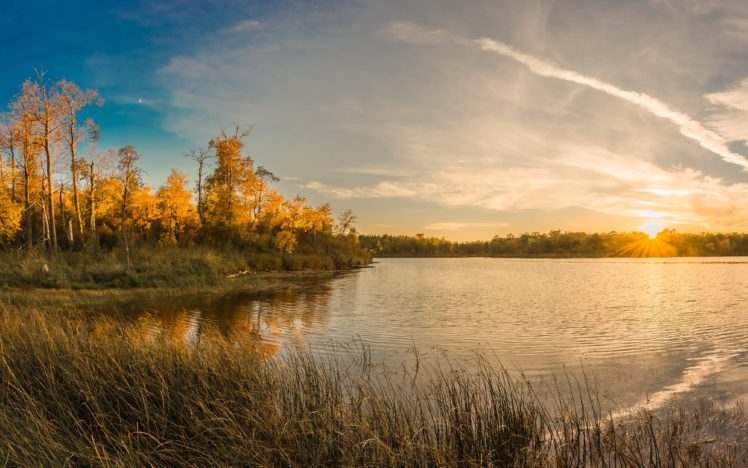 usa, Lake, Sunrises, And, Sunsets, Sky, Grass, Lake, Metigoshe, Nature HD Wallpaper Desktop Background