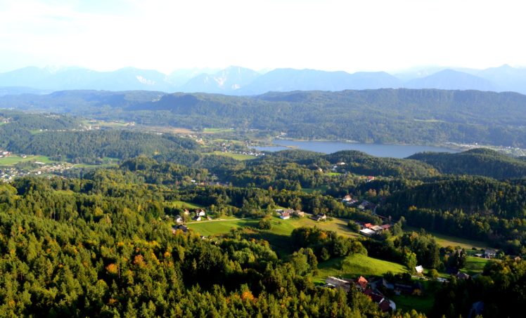 slovenia, Scenery, Lake, Houses, Trees, Nature HD Wallpaper Desktop Background