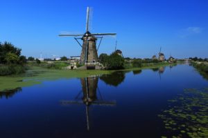 sky, Canal, Water, Windmill