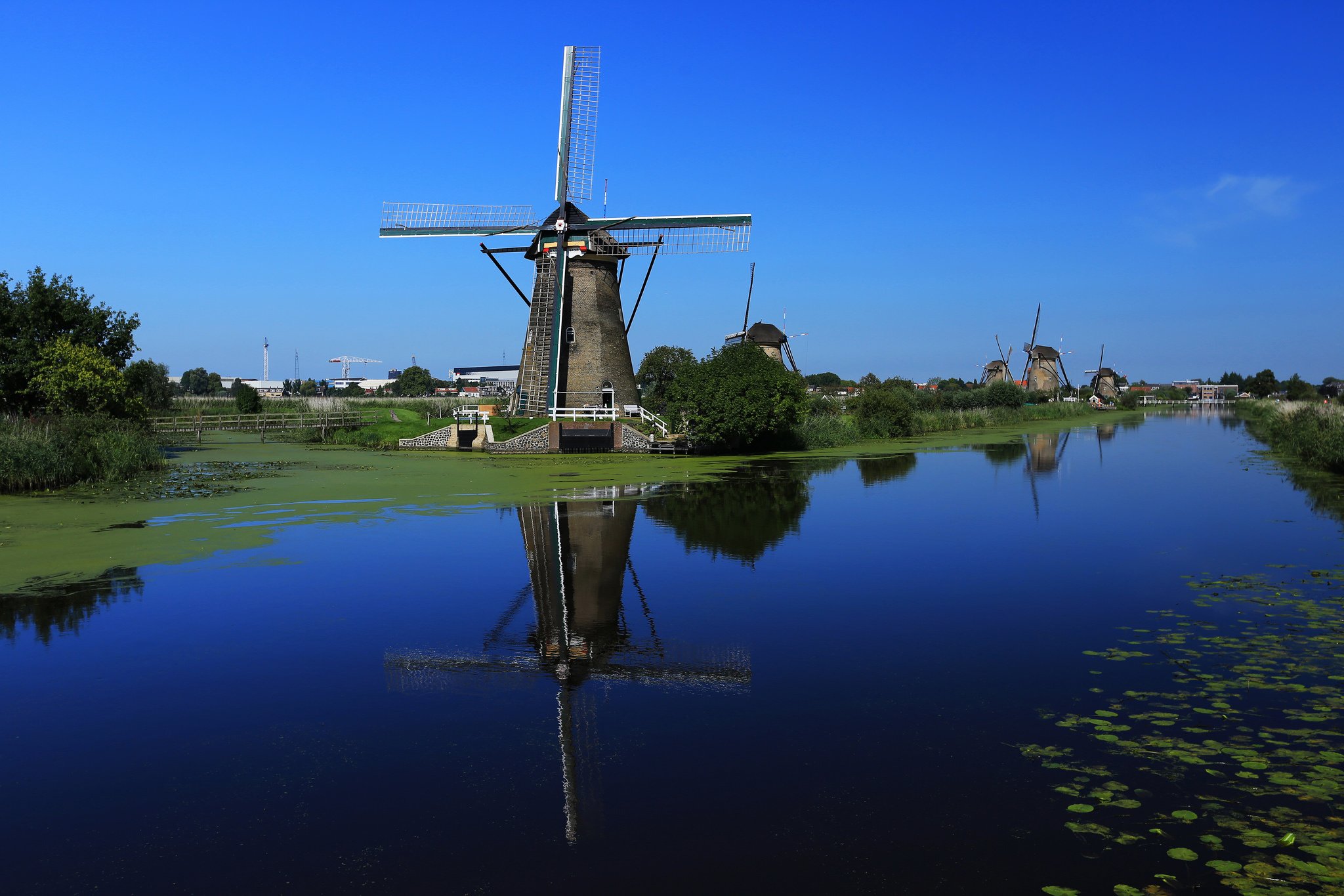 sky, Canal, Water, Windmill Wallpaper