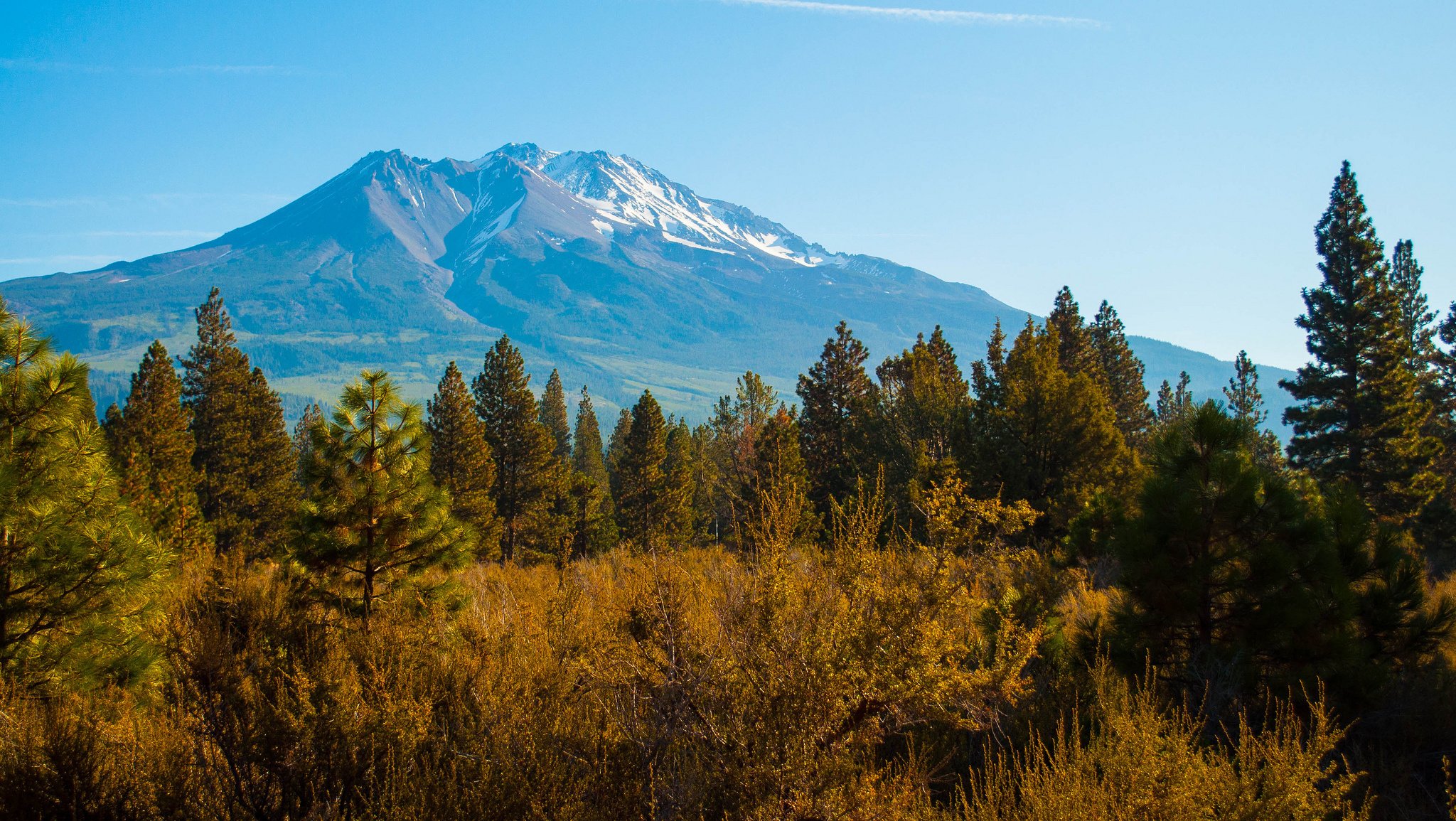 sky, Mountains, Forest, Trees Wallpaper