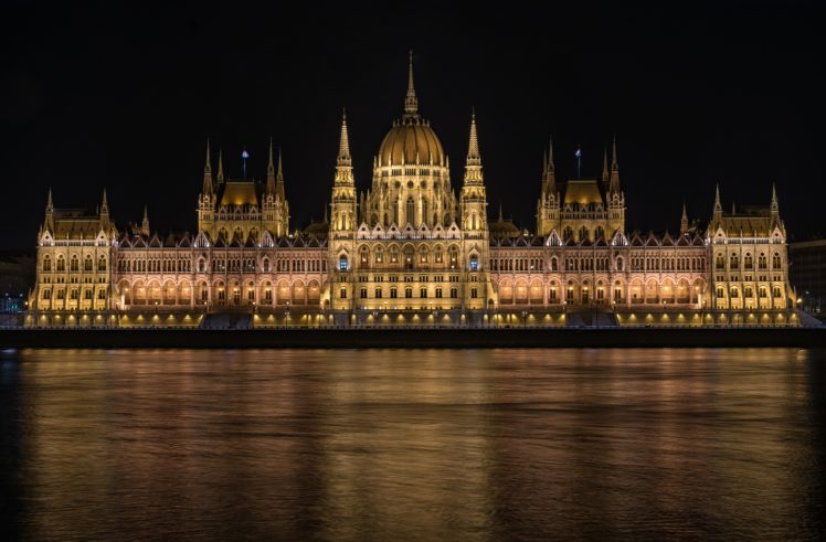 udapest, Hungary, Houses, Rivers, Design, Night, Hungarian, Parliament, Cities HD Wallpaper Desktop Background