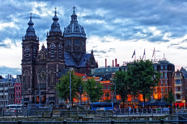 msterdam, Netherlands, Houses, Temples, Evening, Cities HD Wallpaper Desktop Background